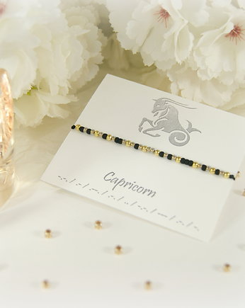 Alfabet morse'a Koziorożec Bransoletka Zodiak, Blue Pearl Art