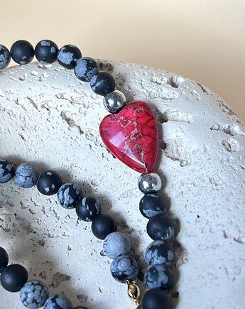 Komplet choker i bransoletka z obsydianu, Messme