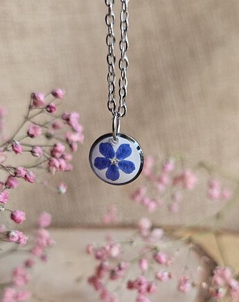 Srebrna zawieszka z niezapominajką niezapominajka, zkwiatem