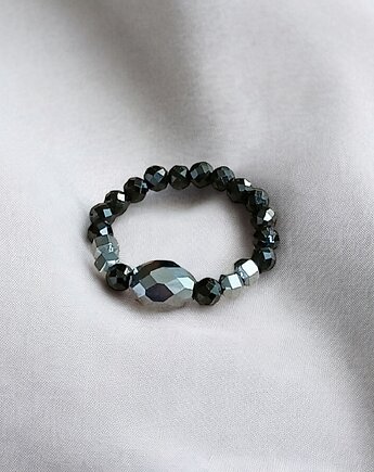 Pierścionek PREMIUM : krzem, turmalin, hematyt- PIERŚCIONEK, kaktusia