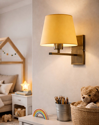 Designerski kinkiet do pokoju dziecka HVAR z tkaninowym abażurem, LYSNE