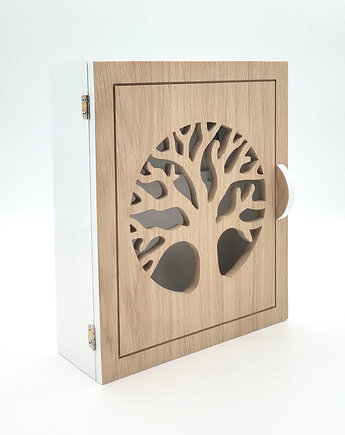 Szafka na klucze NATURAL TREE - skrzynka biała, Silva Drewniane Dekoracje