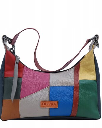 Torebka damska na ramię kolorowa skórzana wygodna zero waste OLIVKA, Olivka Warsaw