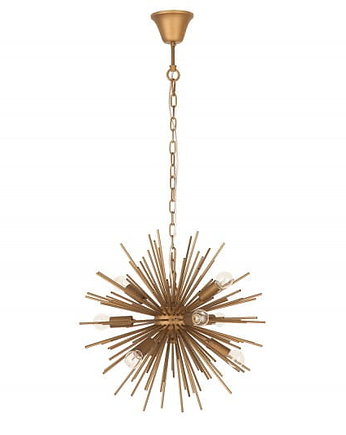 Lampa wisząca, dekoracyjna Sunlight Gold, metal, 50x50x50 cm, Home Design