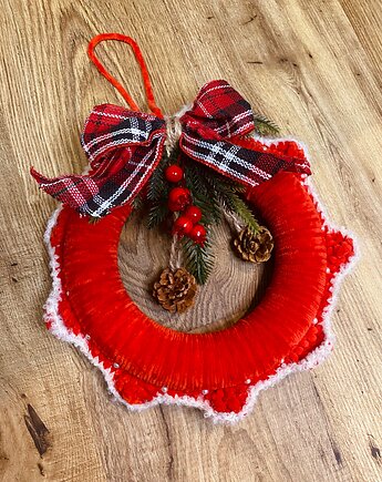 Wianek Świąteczny z włóczki, Kraina dziergania OSIOLAND