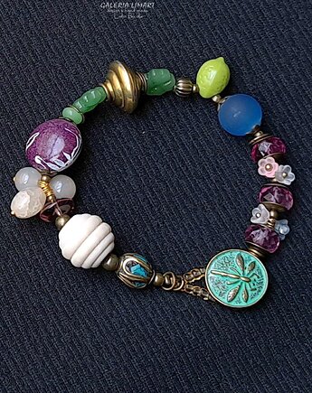 Eklektyczna urocza kolorowa bransoletka w stylu boho handmade PREZENT, Galeria Limart