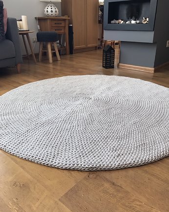 Okrągły dziergany dywan ,dywan sznurkowy  150cm, Knitting Factory