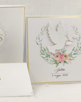Kartka na komunię z pudełkiem i kopertą, 52E, Anna Art and Crafts