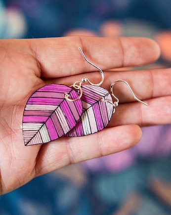 Kolczyki srebrne Liliowe listki, Pintura