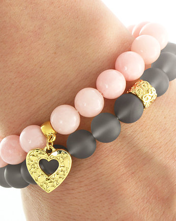 Light pink jade with gray agate set., Lavoga