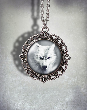 Medalion - Biały wilk - romantyczny, yenoo