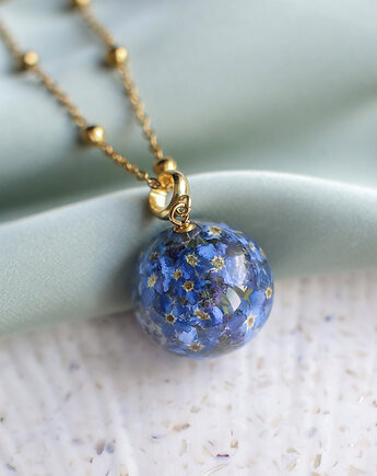 Wisiorek z niezapominajkami, nature gift