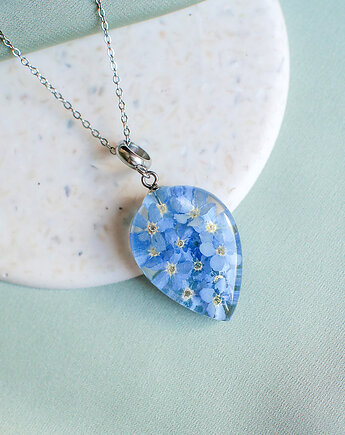 Wisiorek z niezapominajkami, nature gift