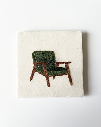 Ręcznie haftowany fotel Chierowski 366, Michalina Mruczek Handmade