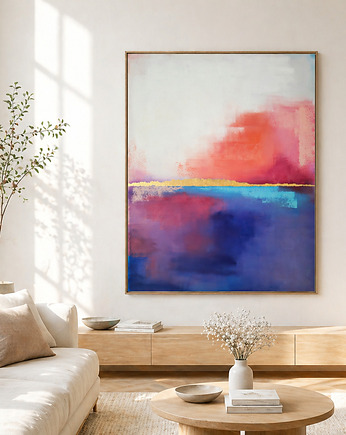 SOFT LIGHT Ręcznie malowany obraz ze złotem 70x100 cm, Anna Jatczak Art
