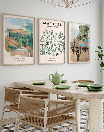 ZESTAW PLAKATÓW vintage w kolorze szałwii (set121), raspberryEM