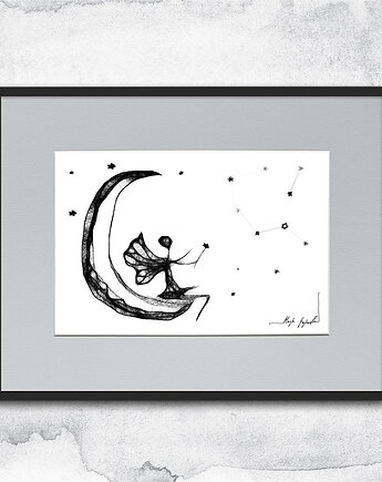 Autorska grafika w oprawie - nr 116 - wróżka, Maja Gajewska