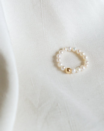 Pierścionek elastyczny z pereł, BlueBird Bracelets