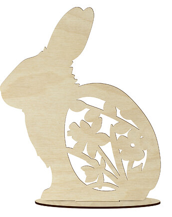 Zając Zajączek Wielkanocny Figurka Ozdoba do Koszyczka Drewniana dla Dzieci, smxdsgn