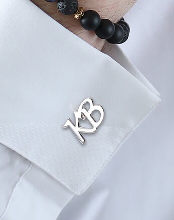 Srebrne spinki do mankietów z inicjałami, ZaNa Design