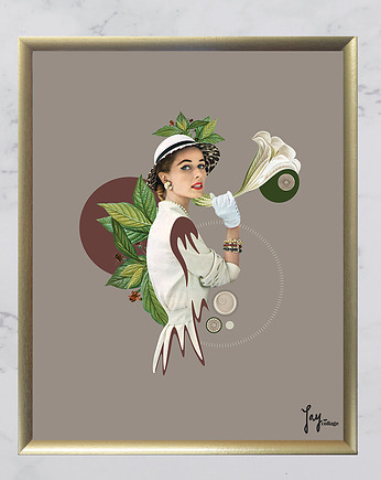 White 40x50 - kolaż, plakat, OKAZJE - Prezent na Dzień Kobiet