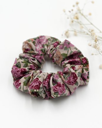 Scrunchie/frotka Vintage kwiatuszki, wu handmade