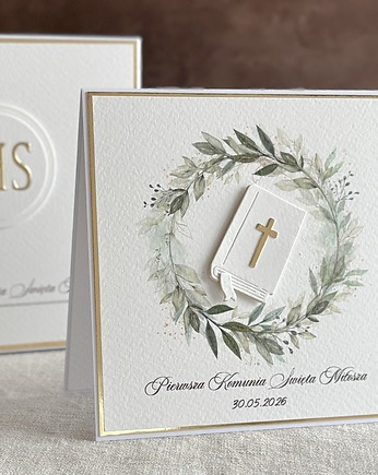 Kartka na komunię z pudełkiem i kopertą, 107, Anna Art and Crafts