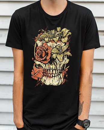 Koszulka  z nadrukiem Flower skull, ART ORGANIC