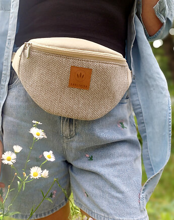 Nerka damska z nubuku i plecionki Beżowa, sabi tatka