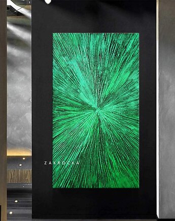 Obrazy na płótnie  zielony szmaragdowy zielony strukturalny 80x160cm, art and texture