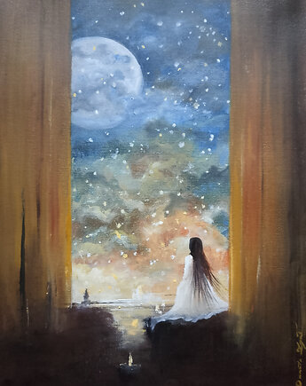 Oczekiwanie Obraz olejny na płótnie, ArteDania