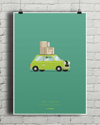 Mr. Bean - British Mini - plakat 50x70 cm, minimalmill