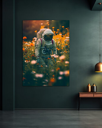 Kosmiczny spokój - Plakat - Druk - Astronauta, Abstrakcja, Surrealizm, Loft #2, Black Sapphire Art