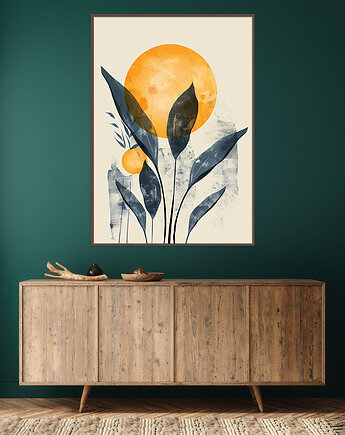 Strelizia - Plakat, druk - Chiński Orient, Harmonia Zen, Roślinny #27, Black Sapphire Art