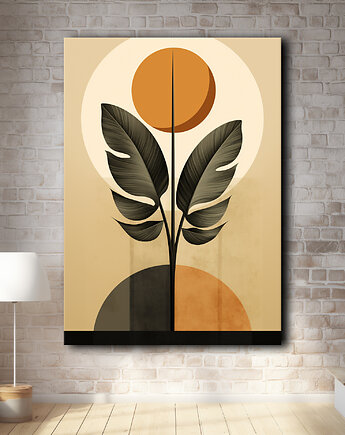 Tropikalne liście - Plakat - Loft, Minimalizm #63, Black Sapphire Art
