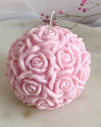 Świeca ekologiczna sojowa dekoracyjna "Rose Garden" 65x58mm różowa, Coccola JEWELLERY