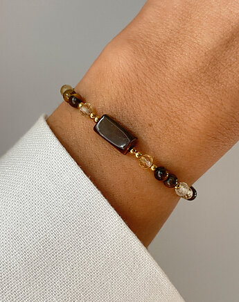 Bransoletka na nici z tygrysim okiem i cytrynem - odwaga, dobrobyt, szczęście, Bring Biżuteria