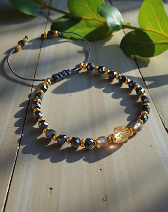 DOBROBYT i OCHRONA - amulet - cytryn, kwarc dymny, TURMALIN: PREMIUM