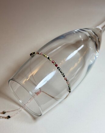 Bransoletka regulowana rodochrozyt + jaspis dalmatyński, Fiorette stone&silver