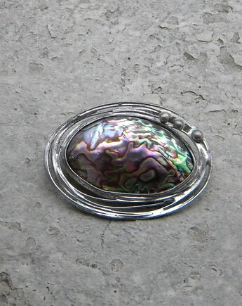 Duża muszla  paua - broszka, Beata Trotter