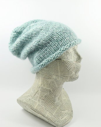 Luźna czapka miętowa nerd beanie krasnal hipster, RękaProduction