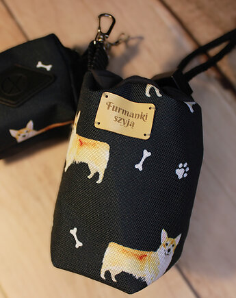 Zestaw saszetka na smaczki i woreczki  # corgi, Furmanki Szyją