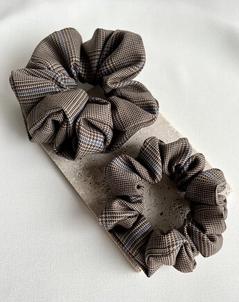 Gumka do włosów w brązową kratkę Brown Check, Volie Line