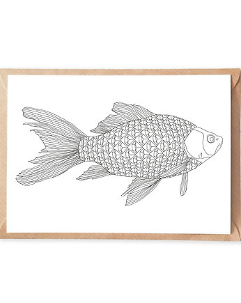 Ryba, Diamenty - Pocztówka do Kolorowania, Anna Grunduls Design