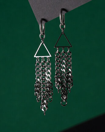 Industrialne masywne kolczyki z łańcuchami, AT NOON