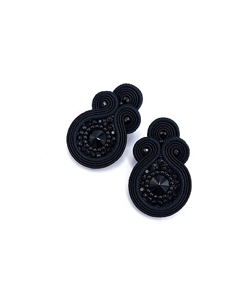 Kolczyki sztyfty sutasz małe czarne Gracia z kryształkami, Katrina Rossa