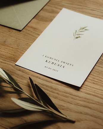 Zaproszenie na komunię, boho design