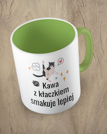 Kolorowy kubek KAWA Z KŁACZKIEM SMAKUJE LEPIEJ  - mix kolorów, Fotobloki and decor