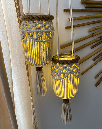 Lampion wiszący makrama, Zaplątana W Sznurki