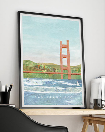 San Francisco - vintage plakat 50x70 cm giclee, minimalmill